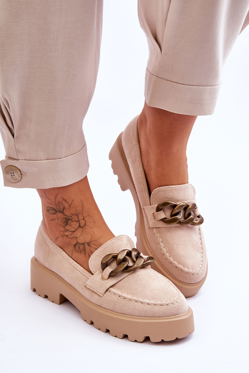 Ženské semišové Moccasins S.Barski HX52-222 BEIGE