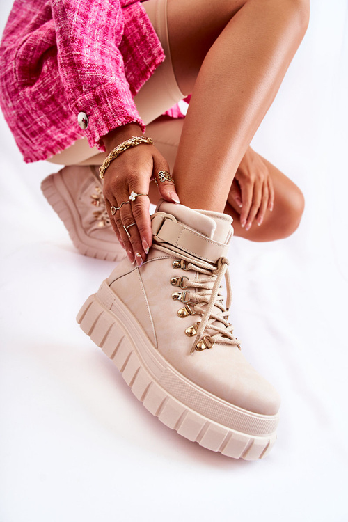 Módní dámské kotníkové boty Svetle béžová La Blanca