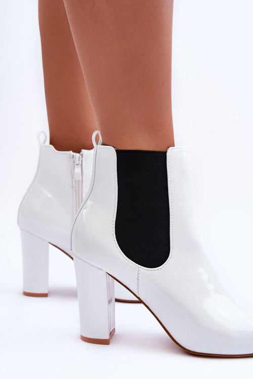 Lakované Botky Na Sloupku Bílé Evita