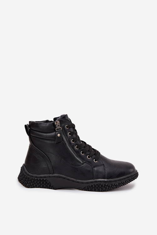 Dámské boty s teplou podšívkou z eko kůže Černé Ulverina