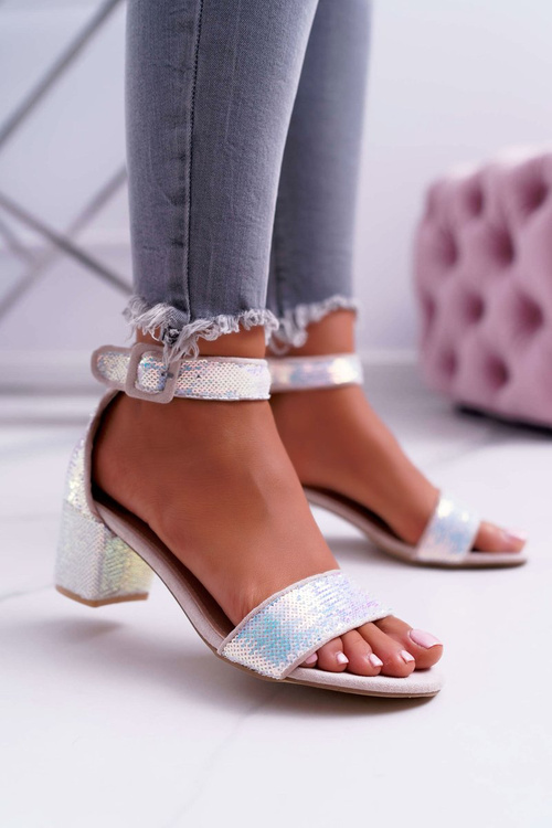 Dámske sandále na Lu Boo Post Iridescent Pink Flitre Tindal