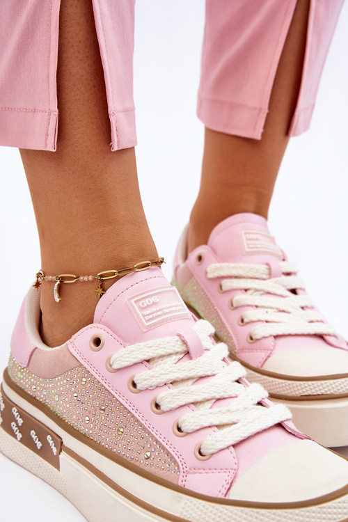 Ženské tenisky s kamienkami goe ll2n4057 ružová