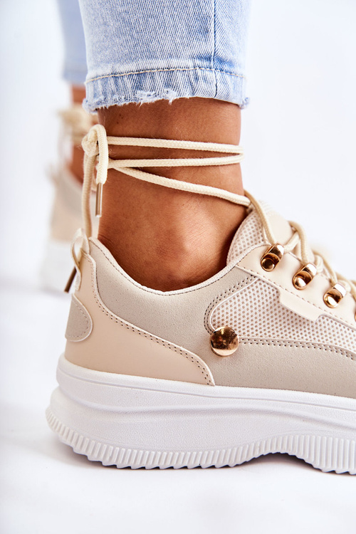 Dámské sportovní kožené boty Béžová Salmira