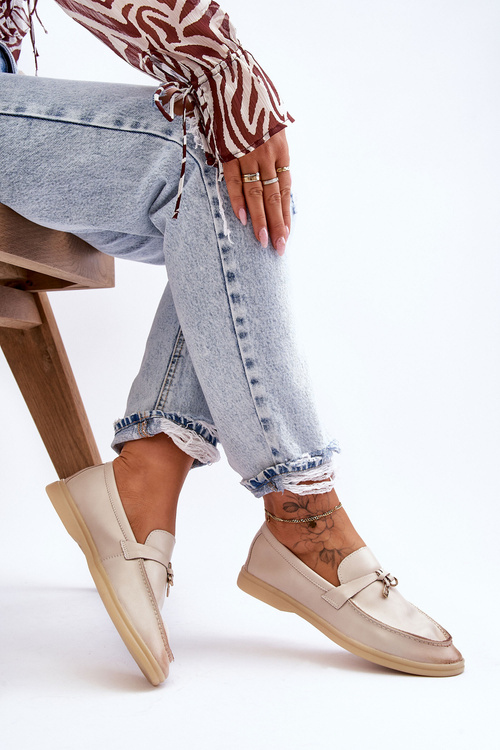 Klasické béžové dámske mokasíry Cortez