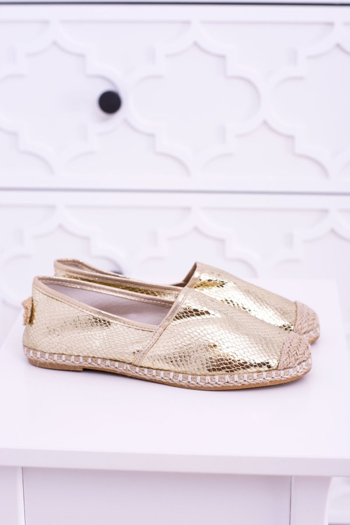 Lu Ashsress Dámska zlatá espadrilles praay