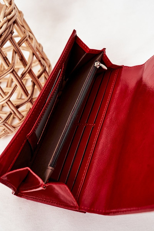 Velká Dámská Peněženka S Magnetem Červená