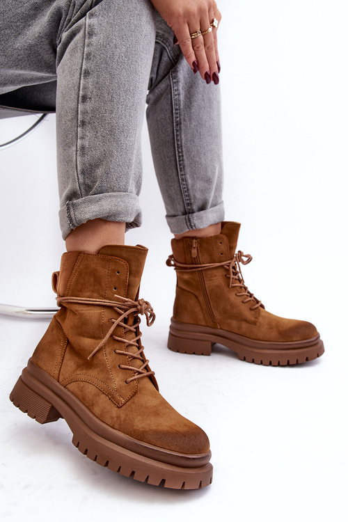 Dámské botky trapery na tlusté podrážce Camel Narelona