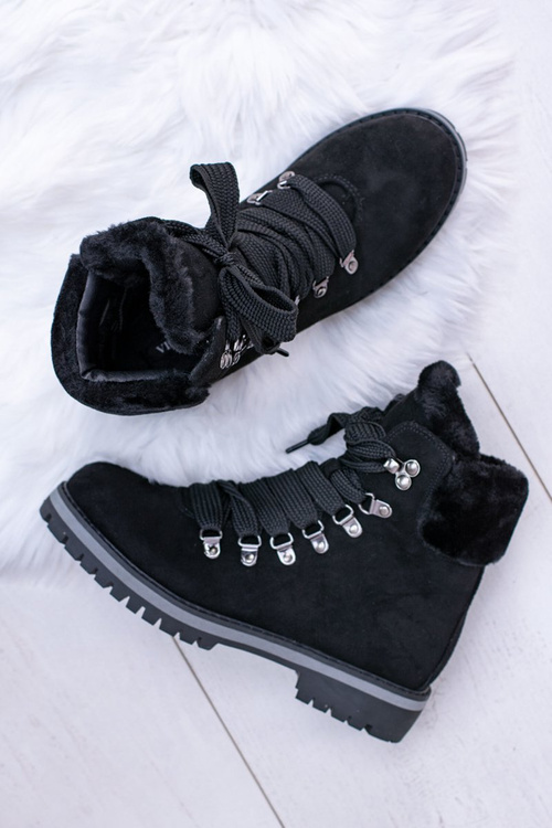 Čierne dámske pasce s Timberki Vices K2 kožušina