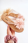 Dámske flip -flops s materiálnou dekoráciou svetloružovej Eviany