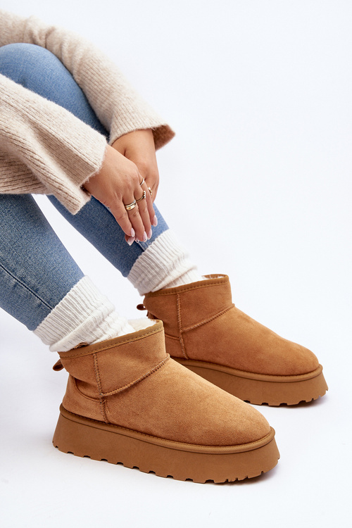 Dámske snehové topánky na platforme Pirette Camel Pirette