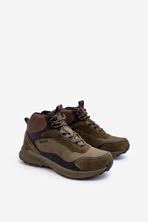 Pánske trekkingové topánky izolované zelené veľké hviezdy MM174333