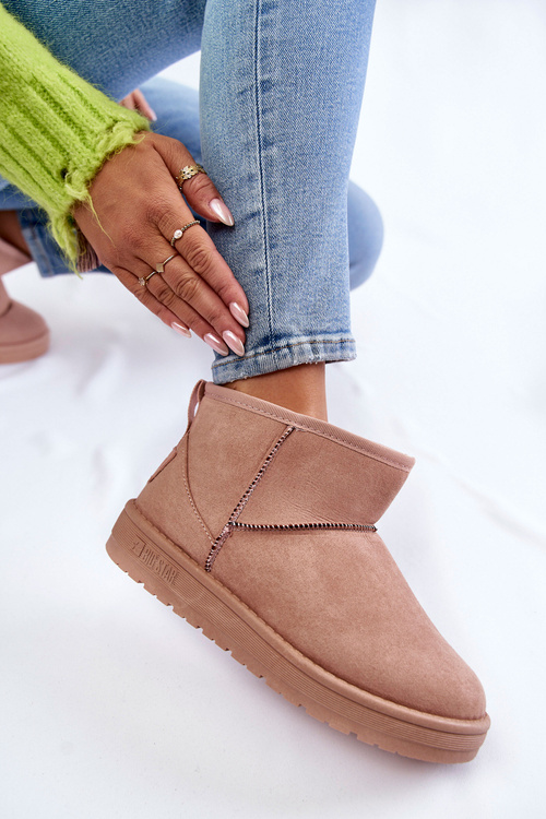 Dámske izolované snehové topánky Veľká hviezda KK274293 Svetlo ružová