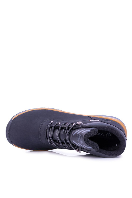 Teplé černé Pánská treková obuv Preventi