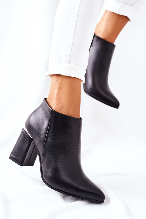 Kožené topánky na čiernom stĺpci Raglan