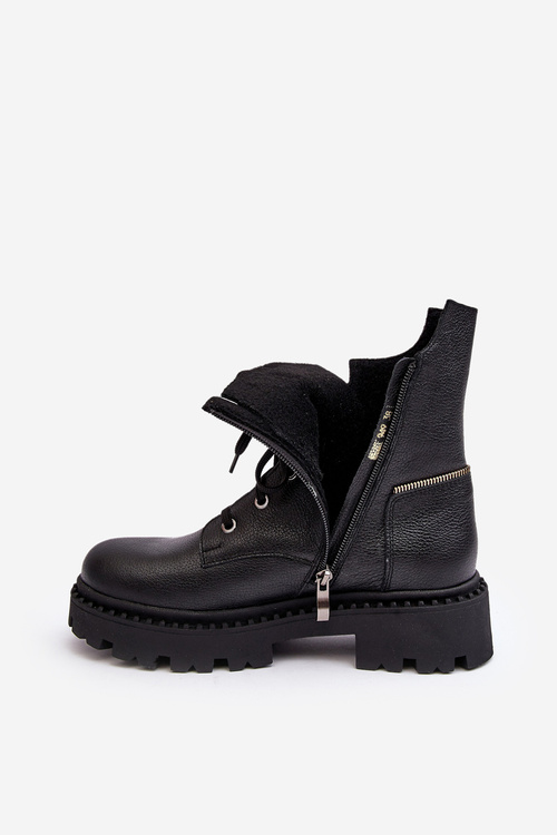 Dámske kožené topánky na čiernom posúvači Zazoo 949p