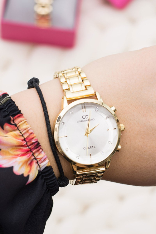 Stylish Gold Women Watch with Giorgio & Dario Bracelet