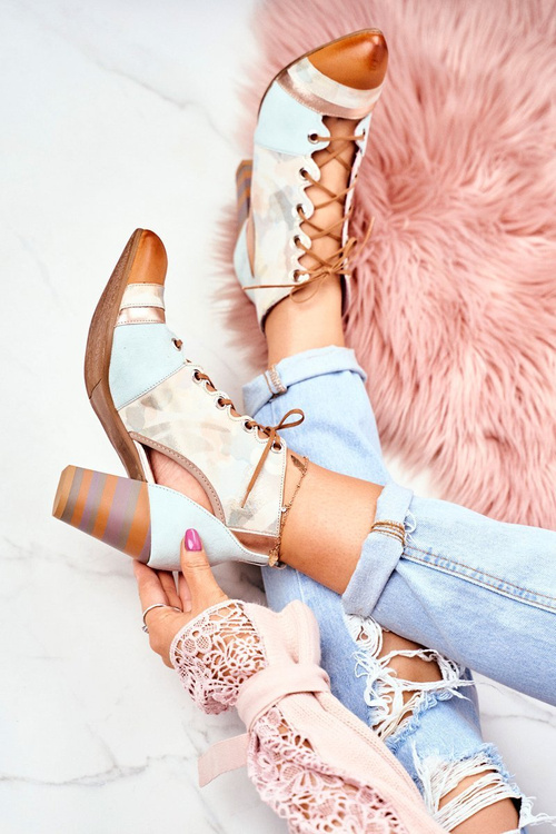 Dámské Kotníkové Boty na Podpatku Jarní Maciejka Kožené 03938-04