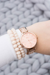 Women's Copper Stylish Watch with Bracelet