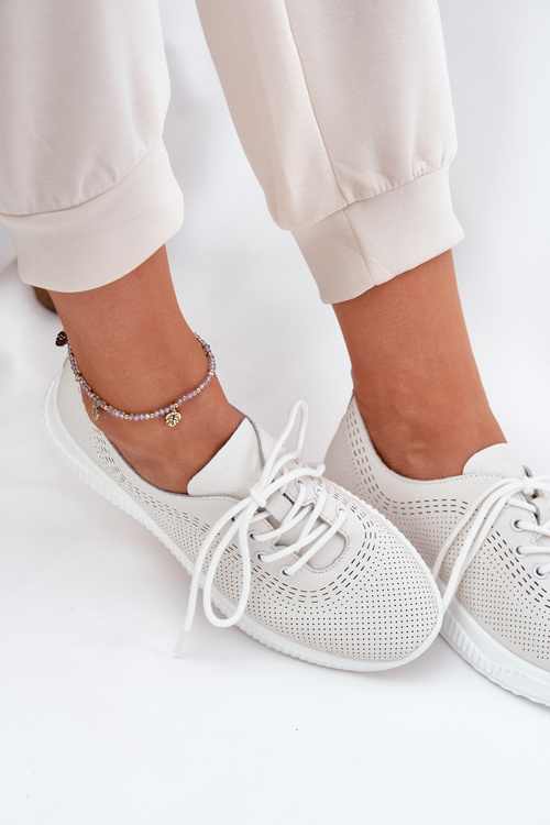 Dámské Kožené Sportovní Boty Vinceza 79532 Bílé