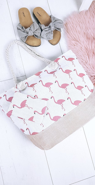 Pláž Veľká ružová kabelka Dámska taška Flamingo
