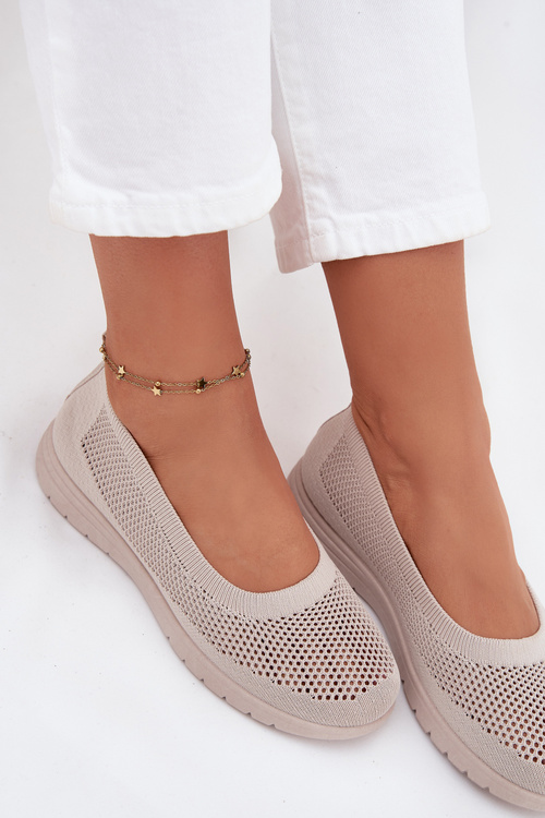 Dámské Síťované Baletky Ve Sportovním Stylu Béžové Virella