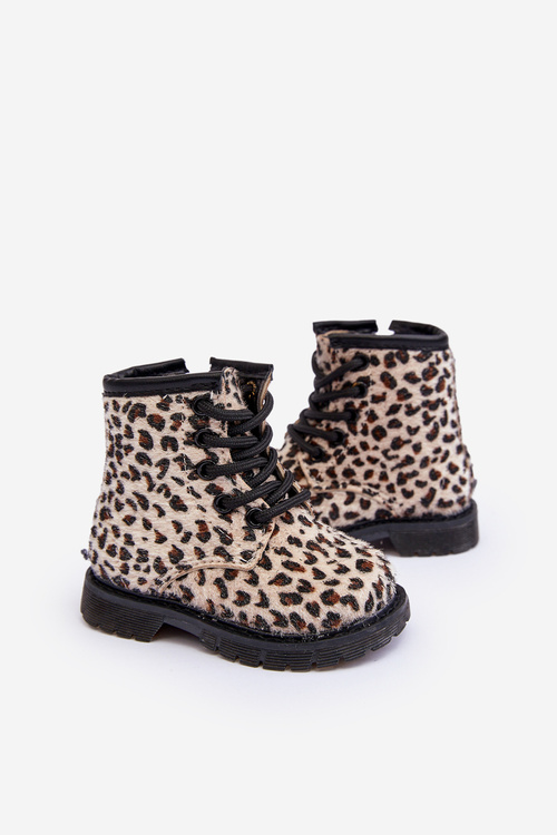 Dětské Botky Ocílené s Zipem Bežové Goopy