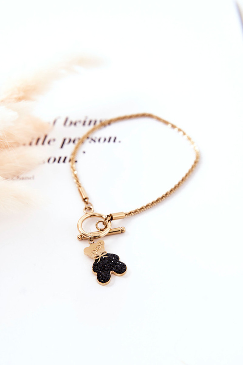 Náramek s Přívěskem Medvídek Zlatý Lizz