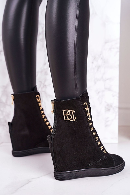 Dámske semišové tenisky Booci 2222/066/Z Golden Black Chain