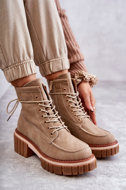 Dámské módní teplé boty Béžove Gerda