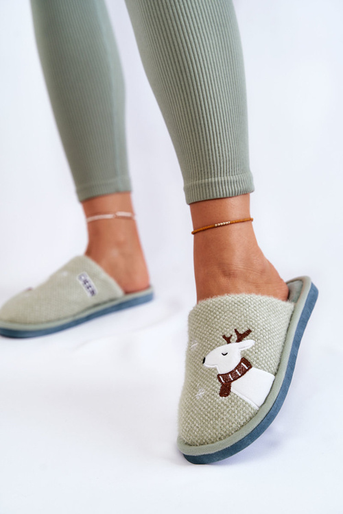 Dámska vianočná papie s Renifeerom Zielone Millio