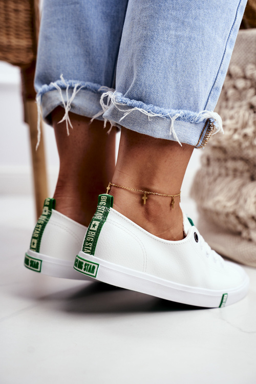 Dámské Kožené Tenisky Big Star GG274006 White-Green
