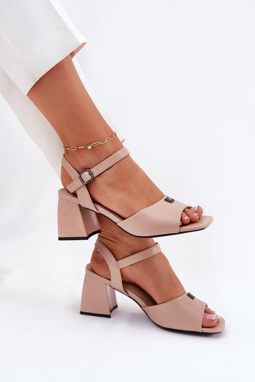 Dámske Sandále Na Opätku Vinceza 62235 Béžové