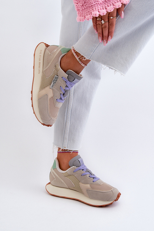 Dámske tenisky na platforme s pamäťovou penou Big Star NN274681 béžové