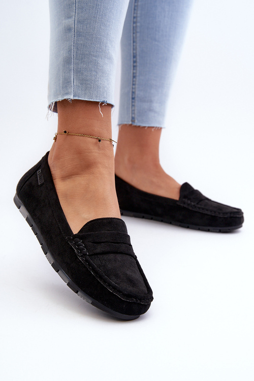 Dámské mokasíny z ekologického semiše Big Star NN274929 se systémem paměťové pěny Černé