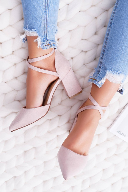 Dámské Lodičky Na Podpatku Semišové Béžové Traffic