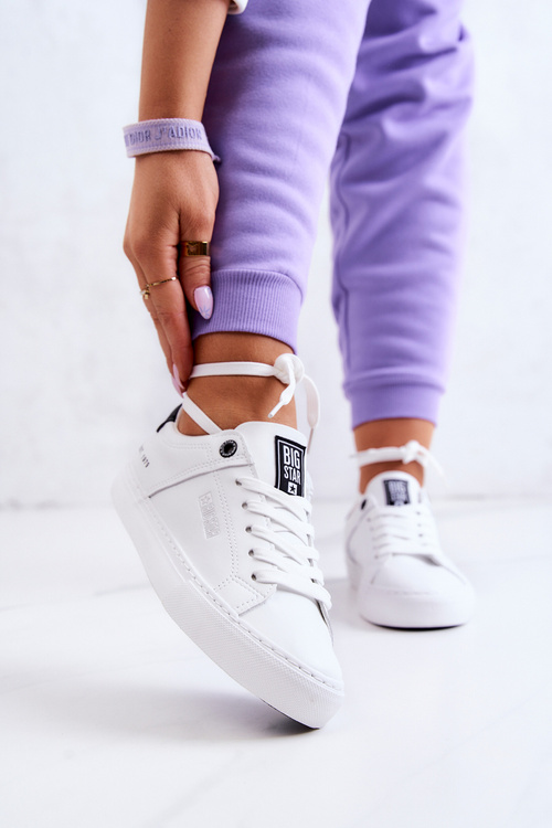 Kožené tenisky Big Star JJ274211 bílé a Černá