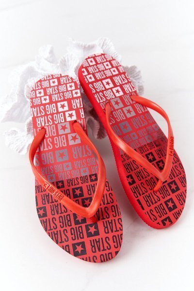 Ženské flip -flops Big Star ff274a305 červená