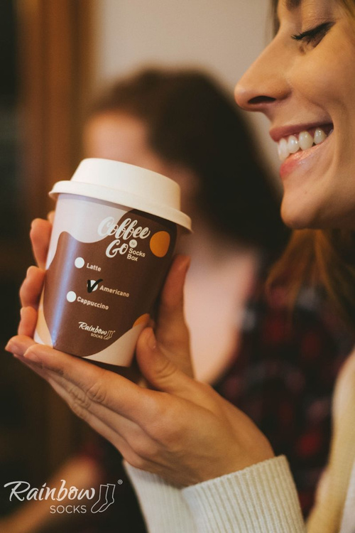 Ponožky dúhové ponožky káva americano 1 pár