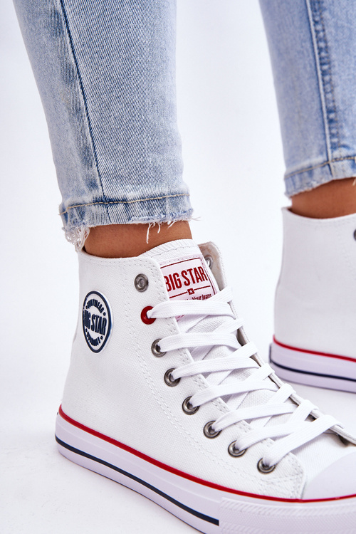 Dámské klasické vysoké tenisky Big Star T274026 Bílé