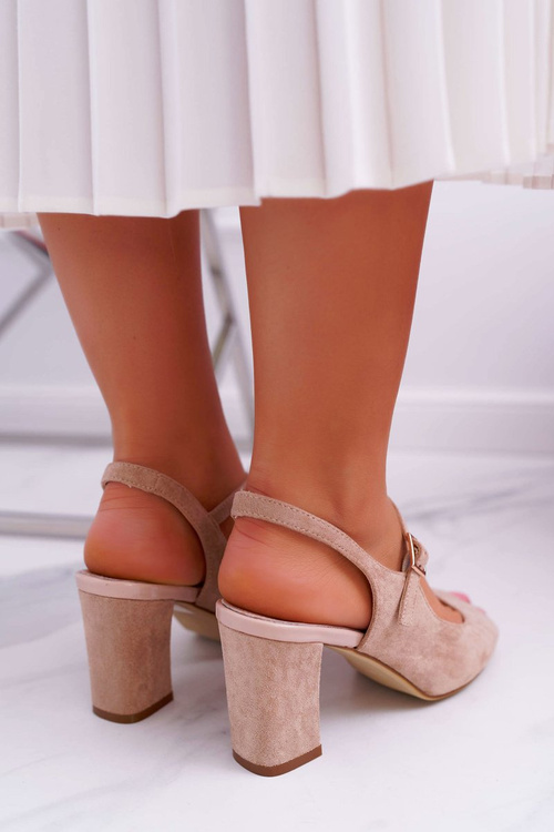 Dámské Sandály Na Podpatku Sergio Leone SK808 Béžové Dali