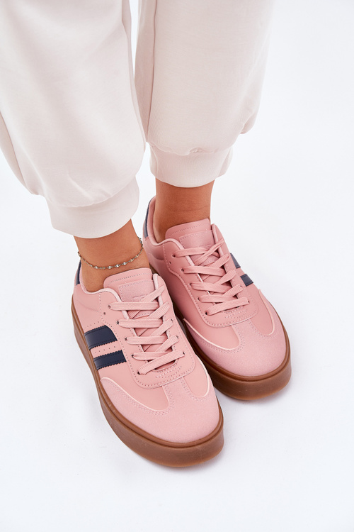 Dámské tenisky na platformě z eko kůže růžové Ediriella