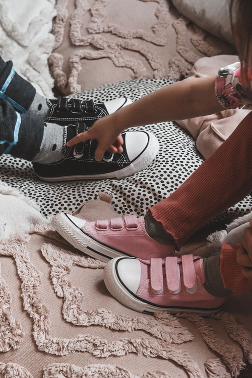 Dětské tenisky na suchý zip růžove Bernie