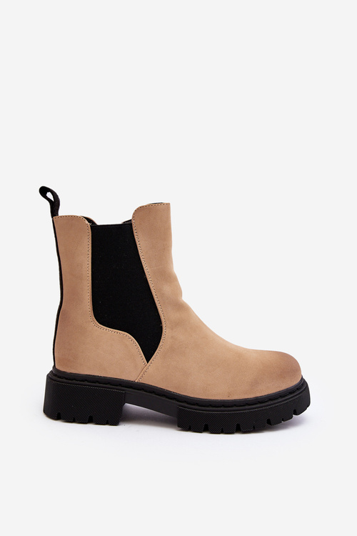 Dámské podšité botky na zip béžové Vesta