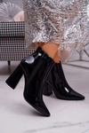Dámske topánky na stĺpe, patentové čierne nohy