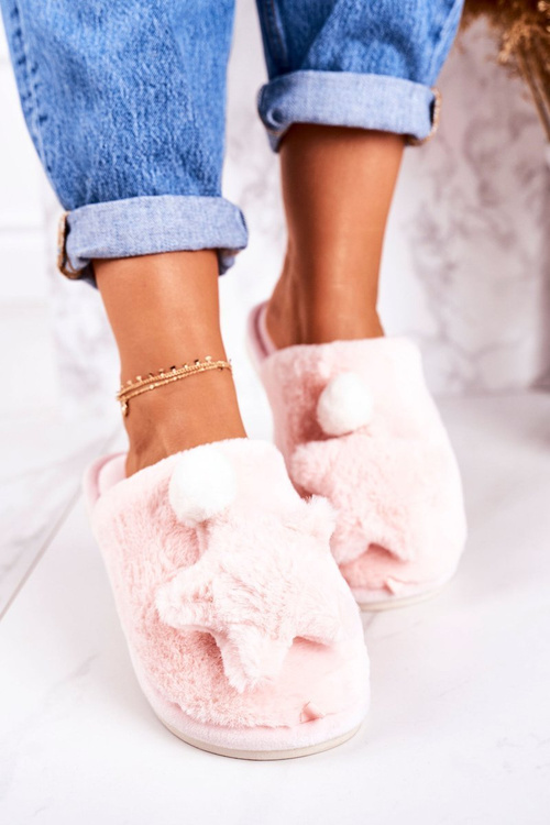 Dámske papiere s kožušinou a hviezdou svetlo ružovú nočnú noc