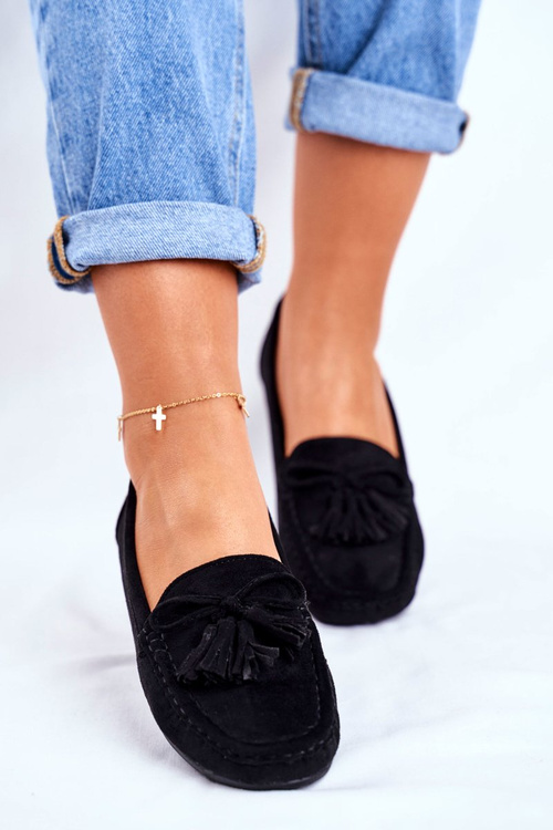 Dámske Moccasins Suede 20pb35-2003 Black Donna Mia