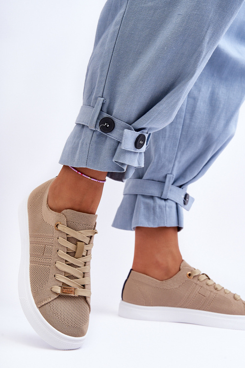 Ženské čipky -up béžové tenisky etna