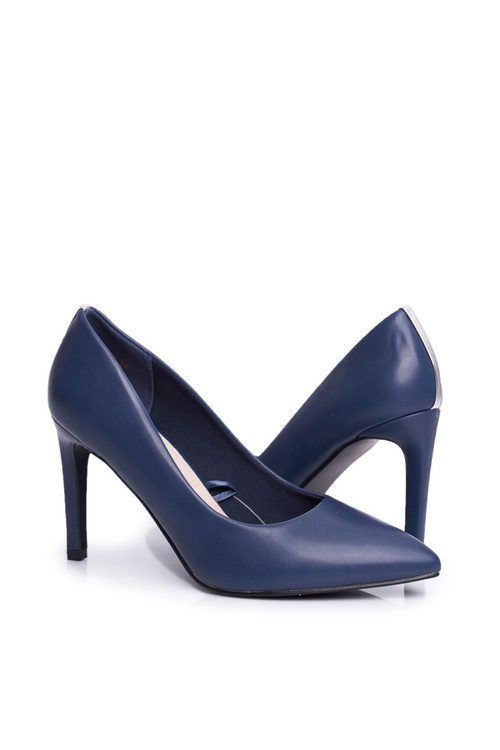 Dámske vysoké podpätky klasické námorníctvo Blue Marinne