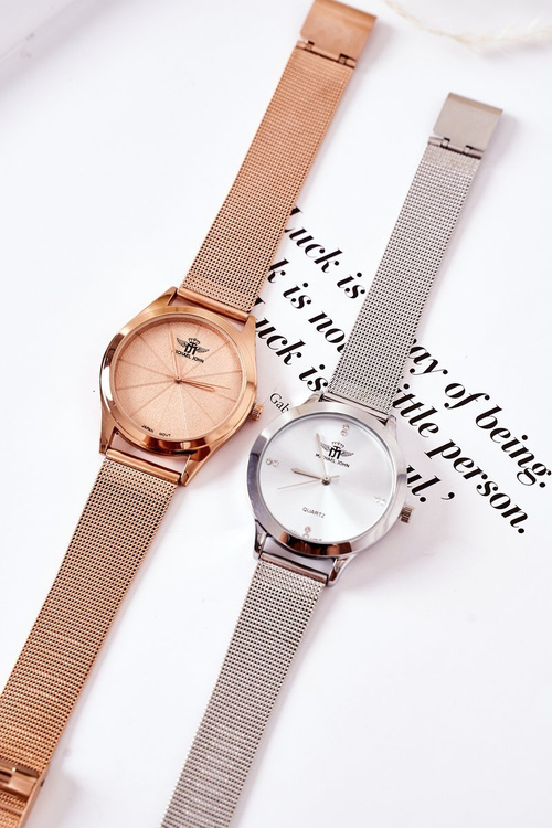 Sieťový náramok hodinky Michael John Pink Gold