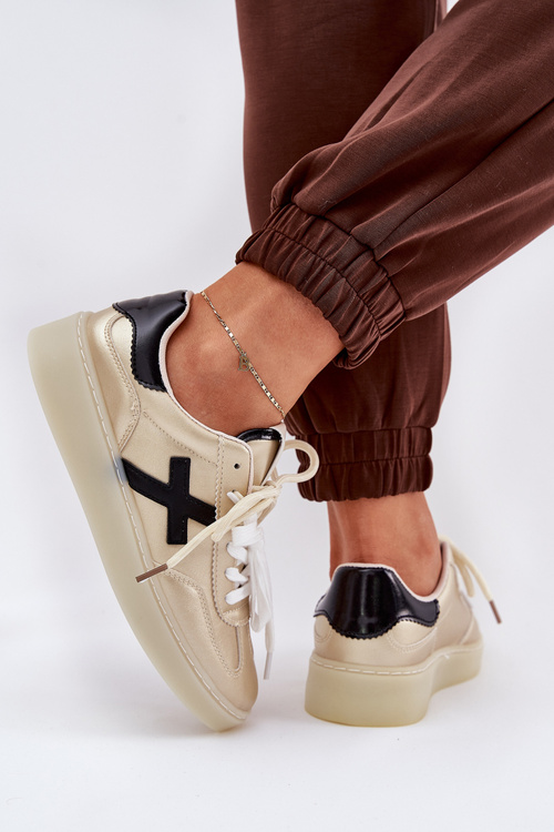 Nízké dámské sportovní boty zlaté Zelevelis